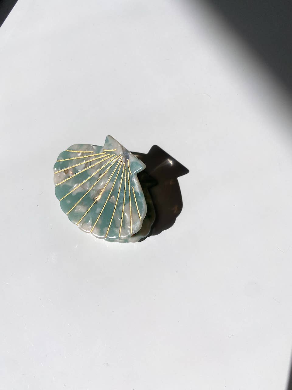 Mermaid Shell Hand-Painted Claw  Hair Clip | Eco-Friendly: Blue