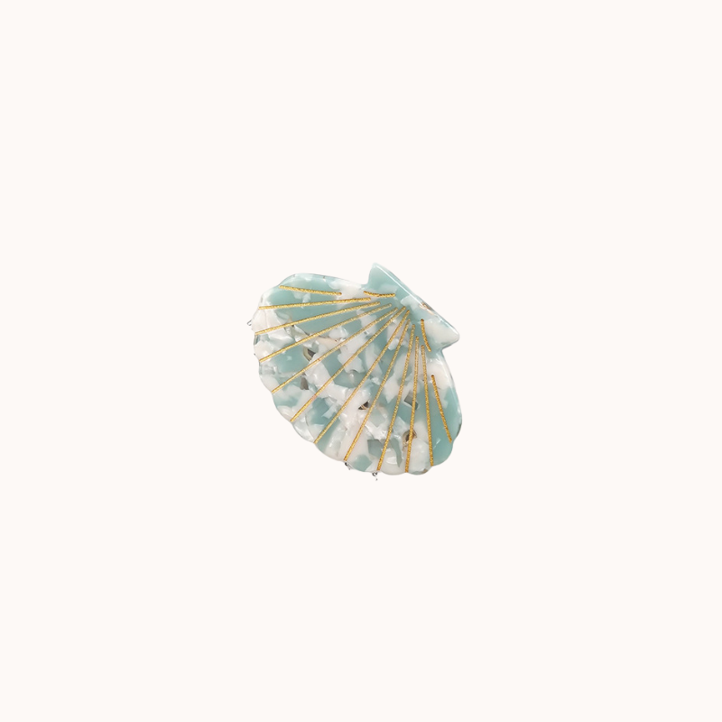 Mermaid Shell Hand-Painted Claw  Hair Clip | Eco-Friendly: Blue