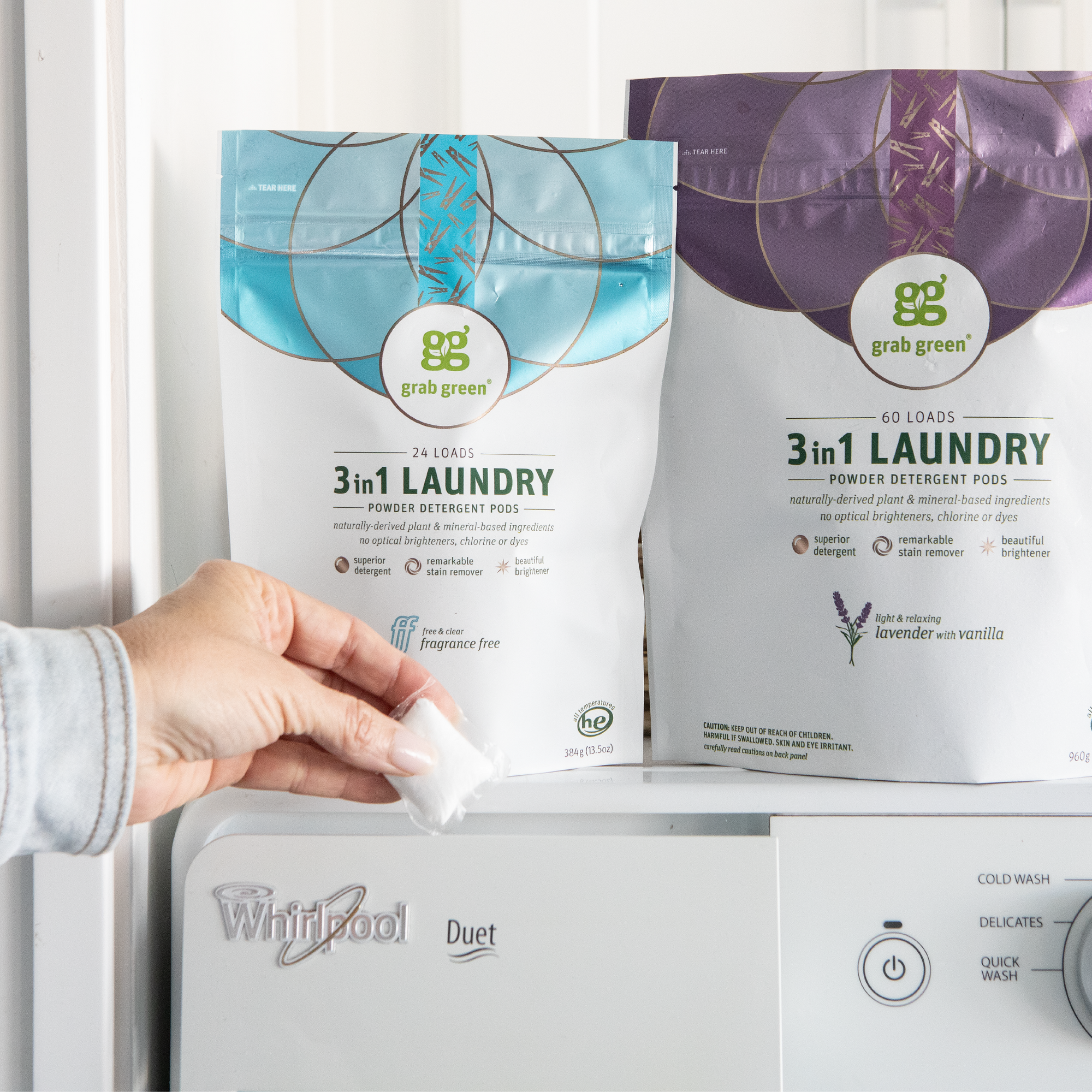 3 in 1 Laundry Detergent Pods, Lavender Scent, 60 Loads