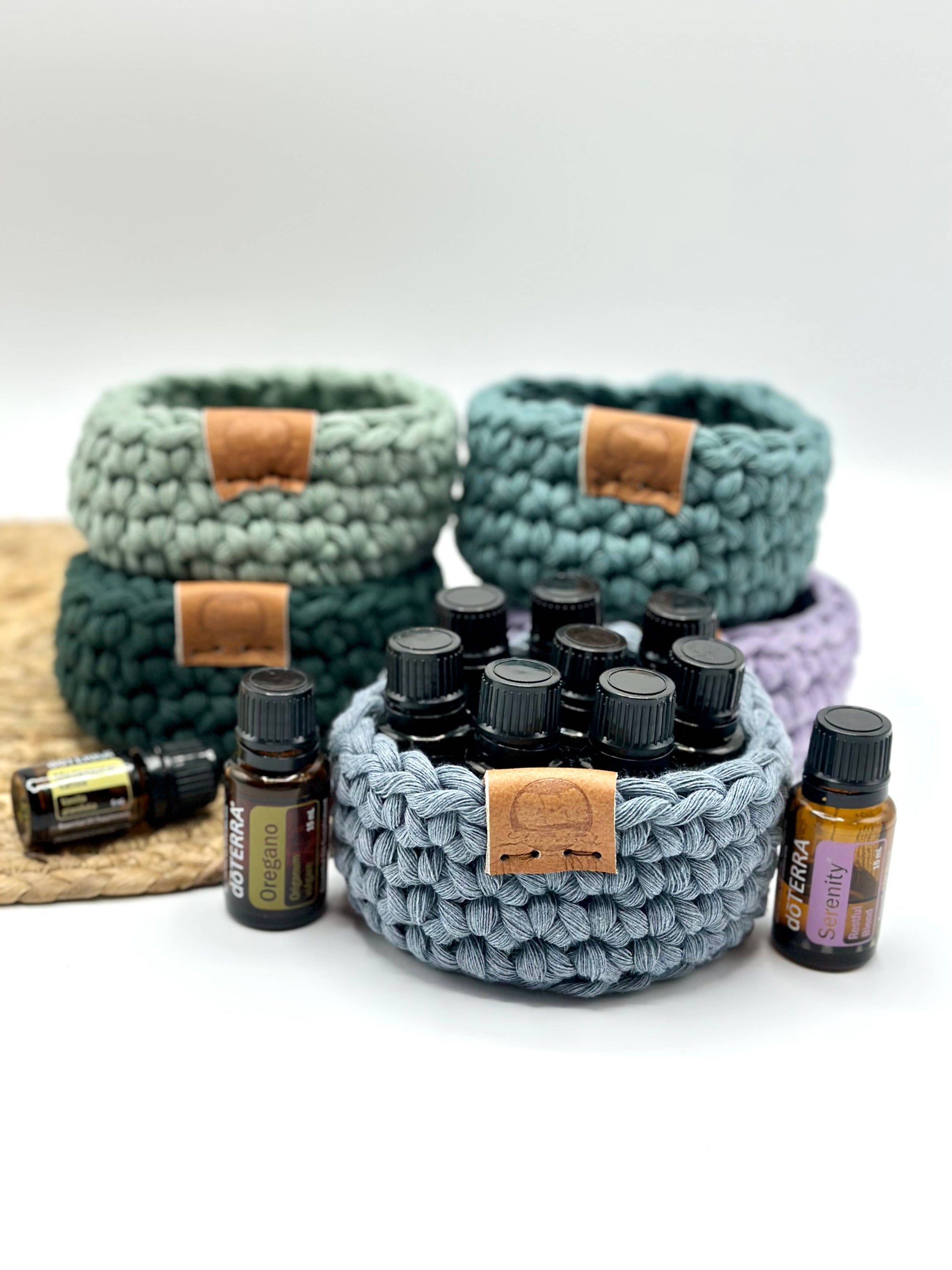 Crochet Trinket Basket: Cloudy Blue