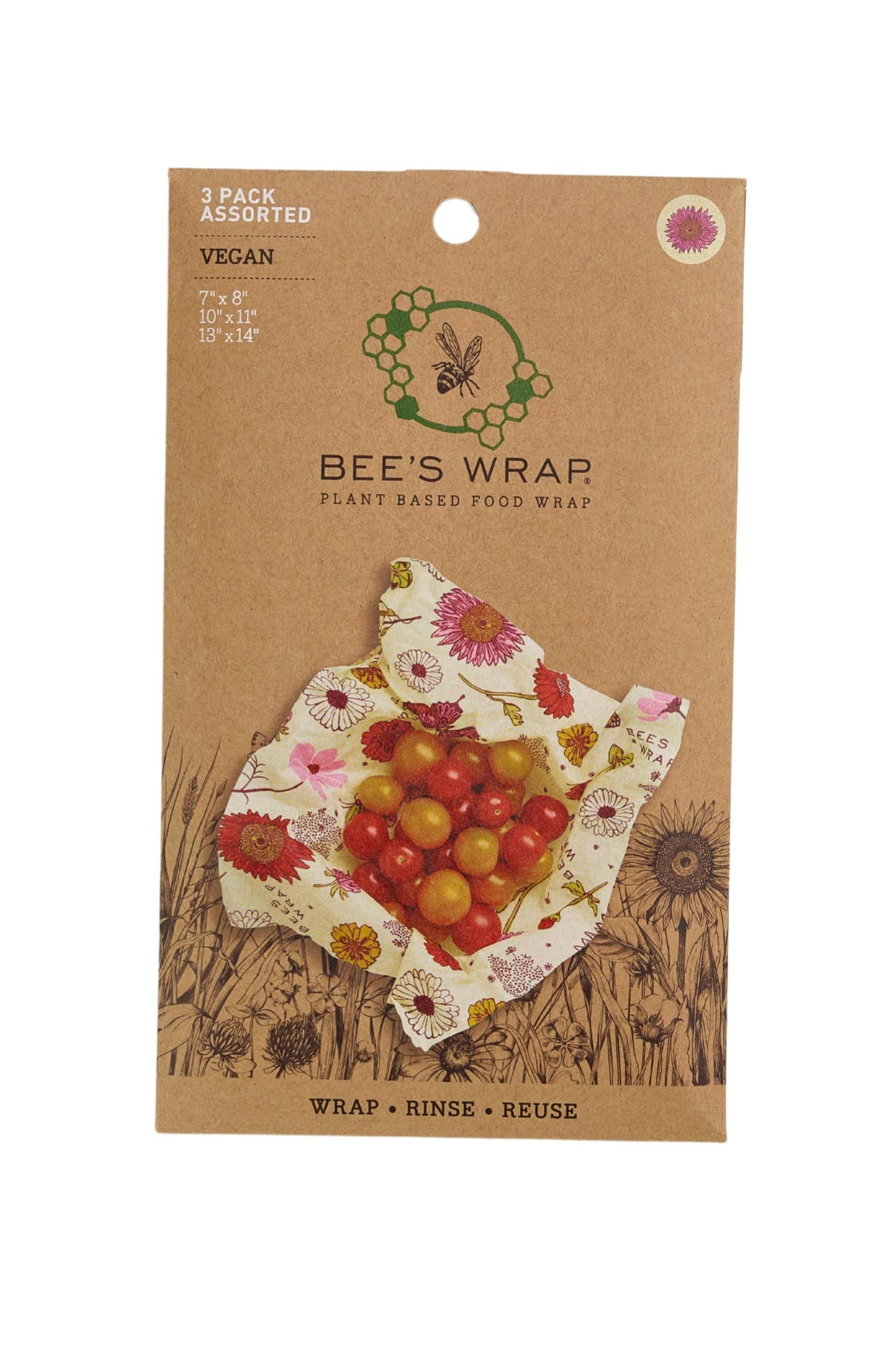 Bee's Wrap -Reusable Food Wrap- Meadow Magic-Assorted 3 Pack