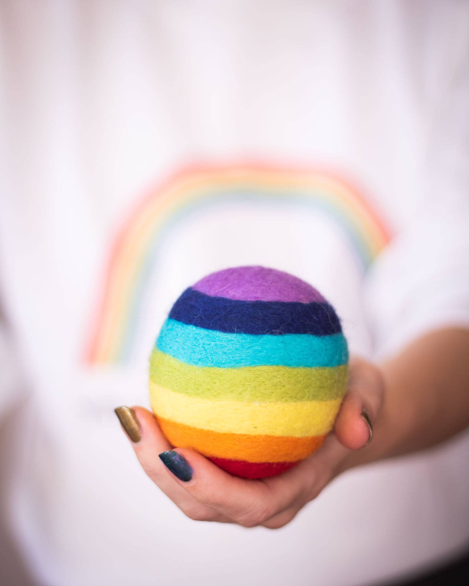 Rainbow Eco Wool Dryer Balls - Set of 3 - Rainbow: With Bag