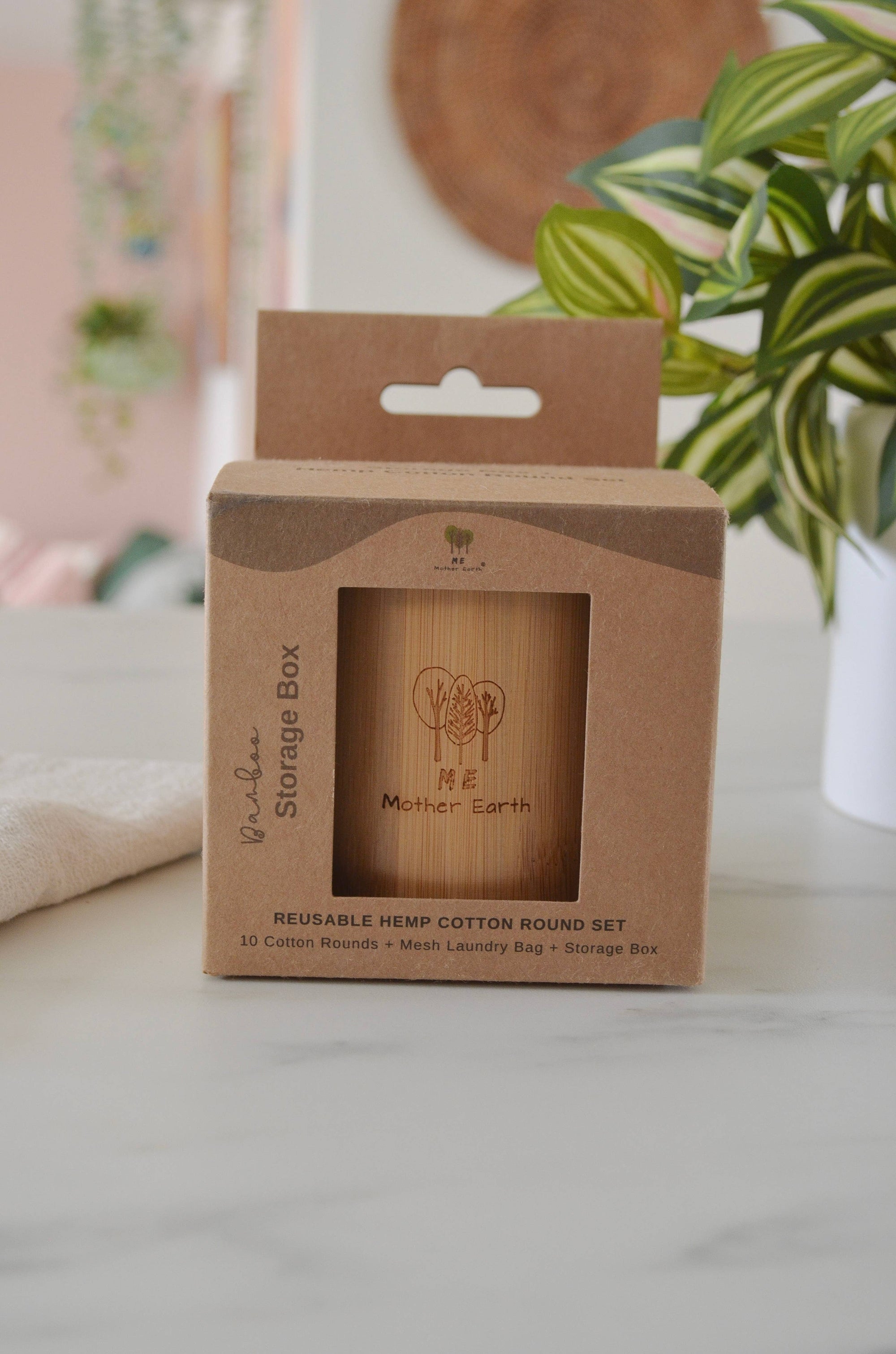 Reusable Hemp Cotton Rounds  + Bamboo Storage Box  | Zero Waste Beauty